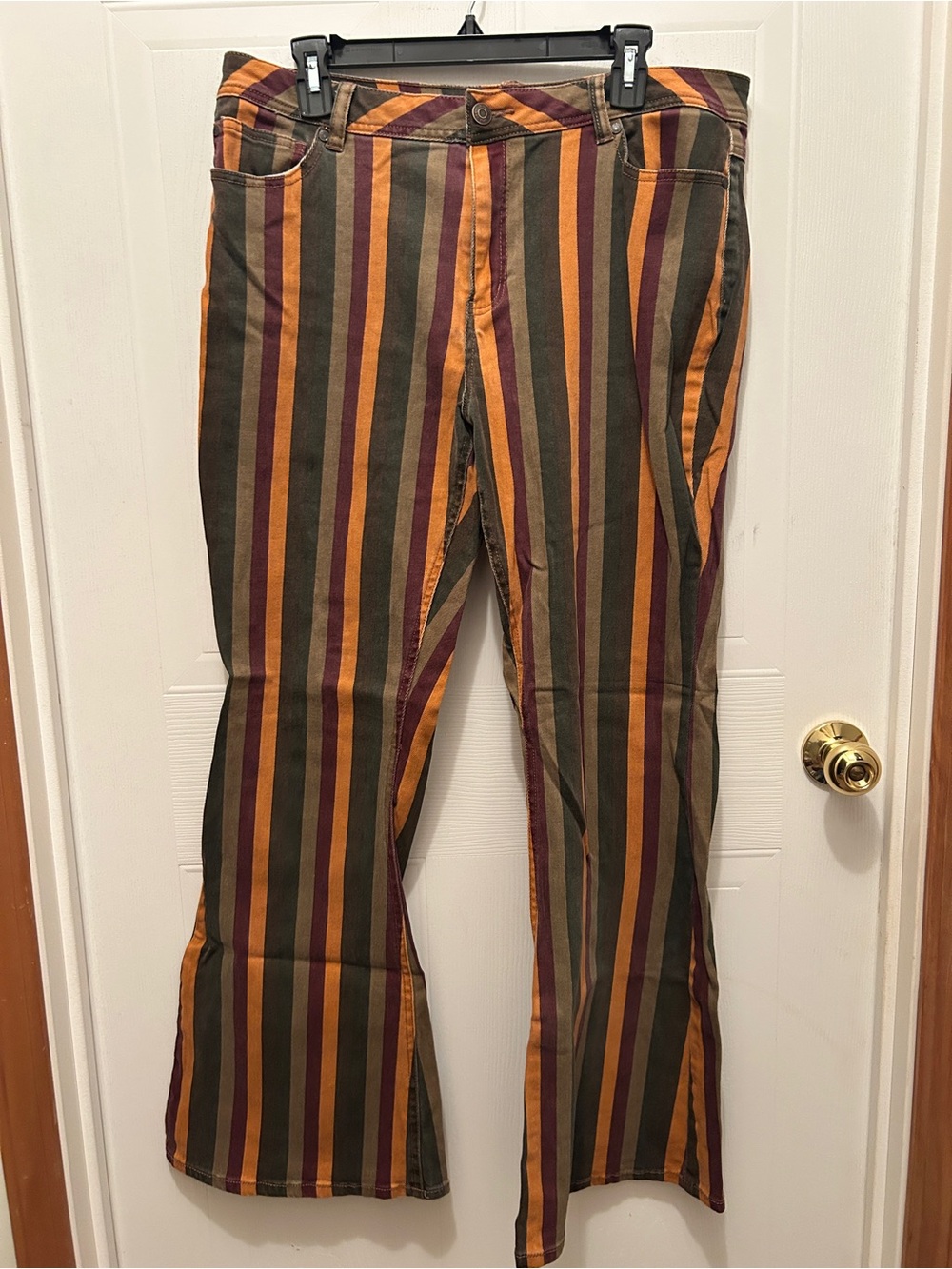 Cato High Rise Flare Leg Striped Jeans